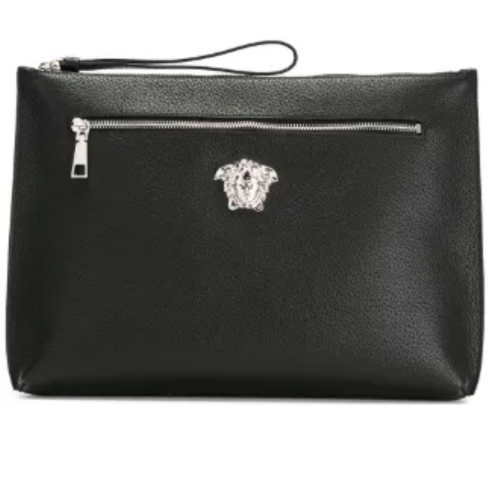 Versace Palazzo black leather pouch